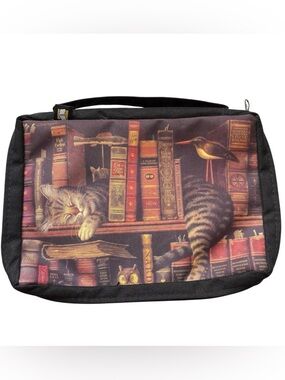 Cat Sleeping on Bookshelf Protective Book Cover Sleeve Tote Made in USA